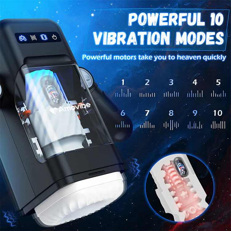 10 Thrusting & Vibration Modes Male Masturbator with Heating Function - Image 4