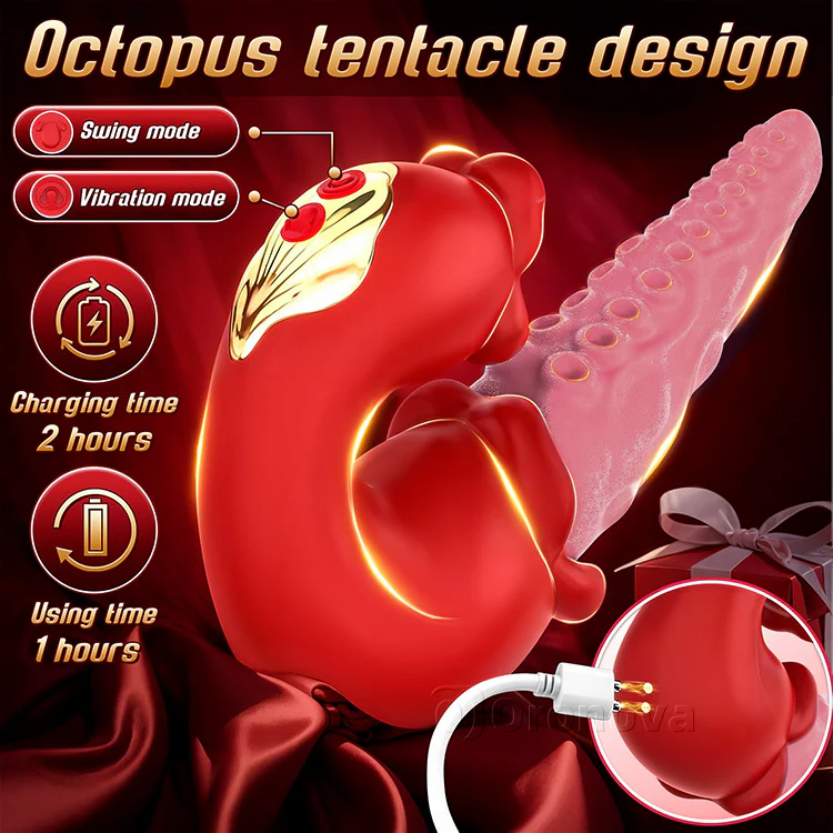 2-in-1 Octopus Vibrator with Teasing Tongue & 10 Vibration Modes - Image 8