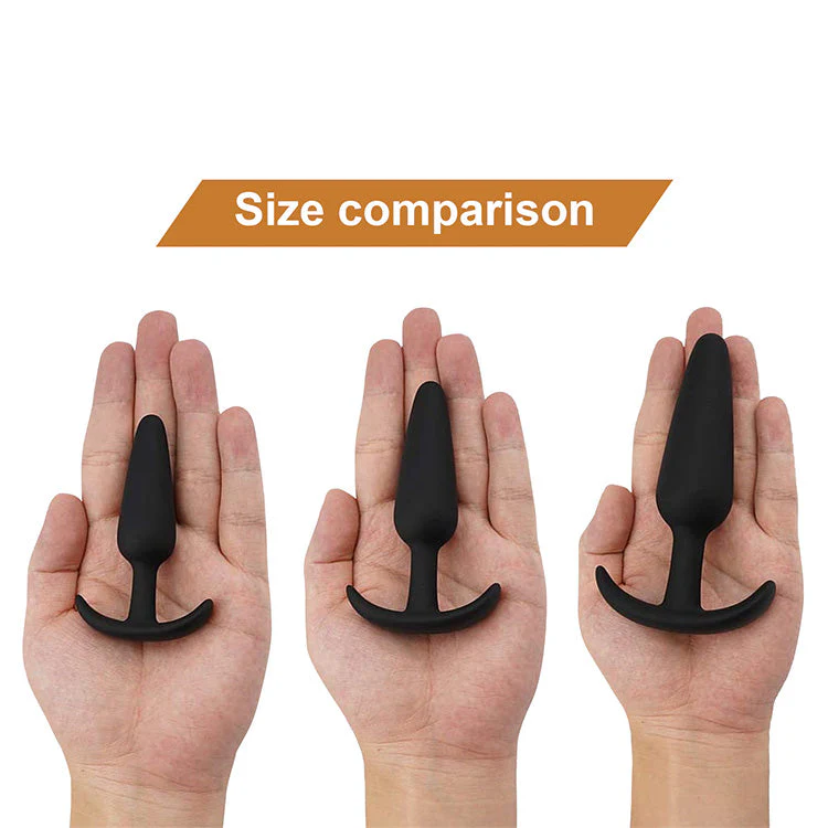 3-Piece Beginner Anal Plug Set with Curved Base - Image 4