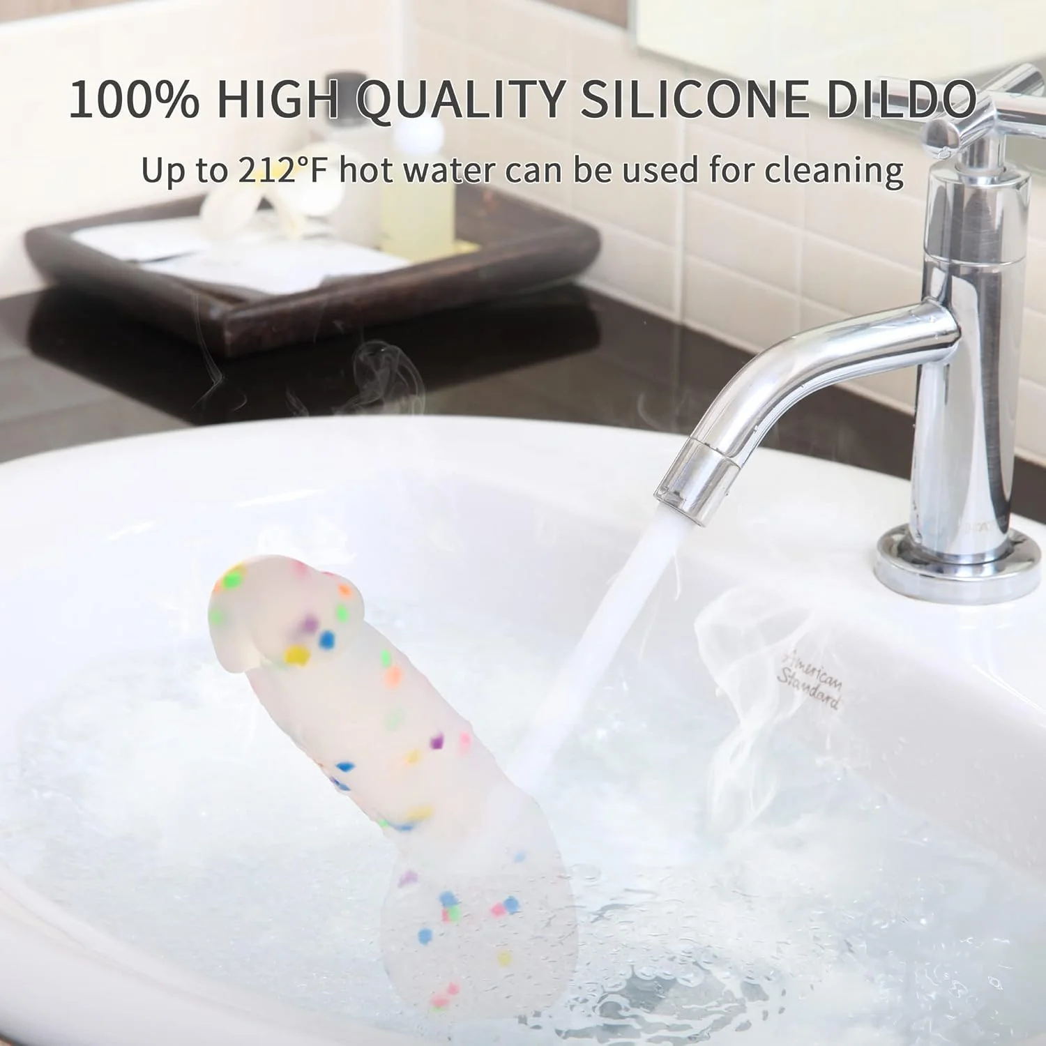 6.5 Inch Confetti Silicone Dildo with Strong Suction Cup - Image 5