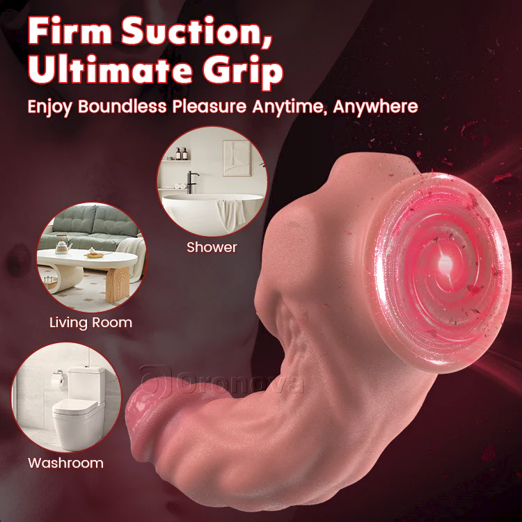 9-Inch Realistic Giant Dildo: Bendable Design with Suction Cup - Image 6