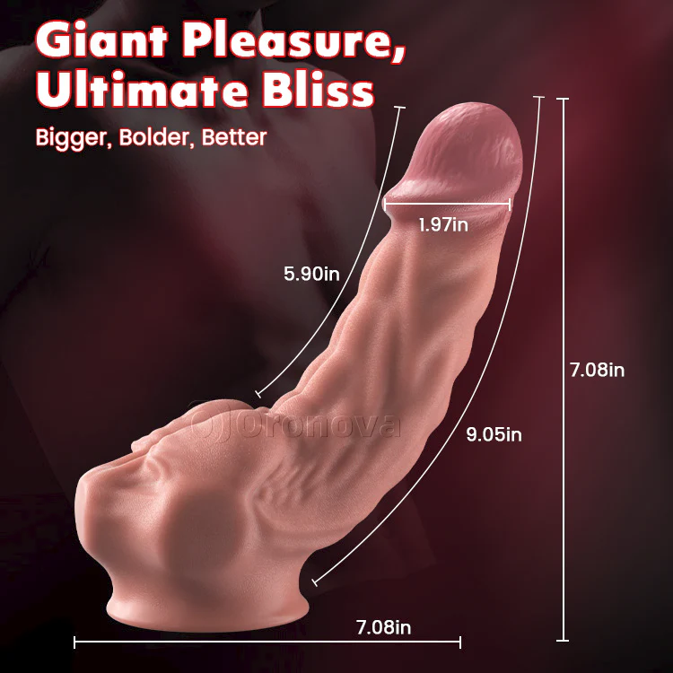 9-Inch Realistic Giant Dildo: Bendable Design with Suction Cup - Image 7