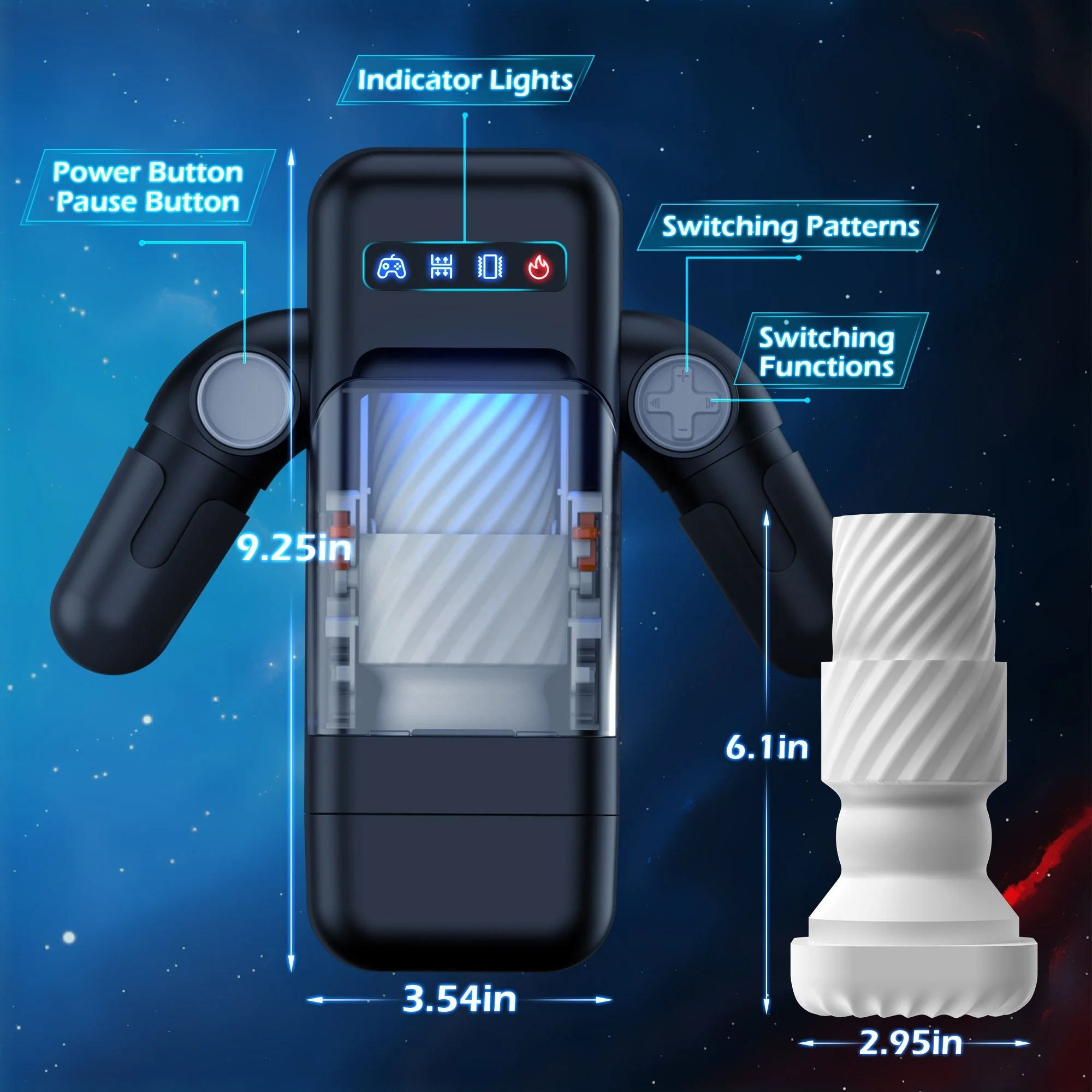 Thrusting Masturbator with Vibrating & 2 Heating Levels - Image 10