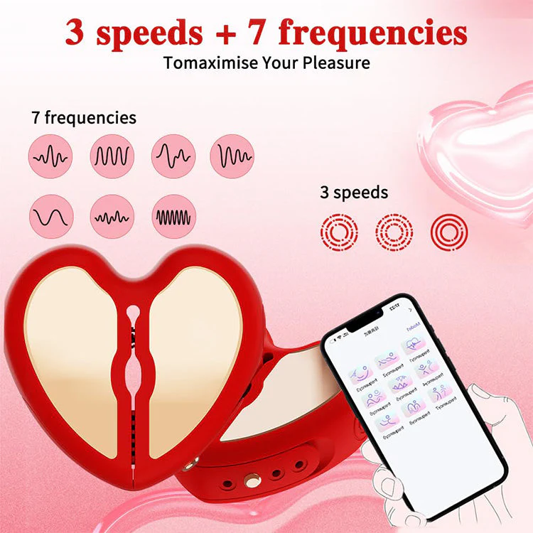 App-Controlled Heart-Shaped Nipple Clamps with 10 Vibration Modes - Image 2