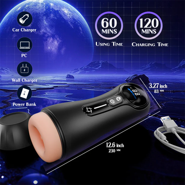Automatic Male Masturbator – 4 Suction Modes, 9 Vibrations, LED Display - Image 8