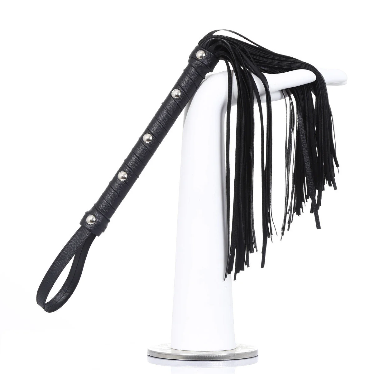 BDSM Leather Whip – Spiked Handle Flogger for Women & Couples