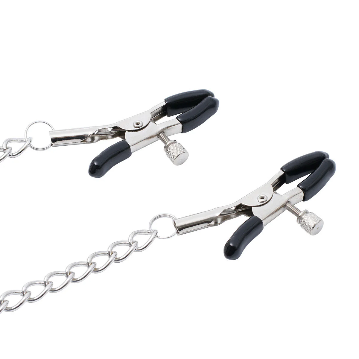 “Bitch” Nipple Clamps with Adjustable Silver Chain - Image 2