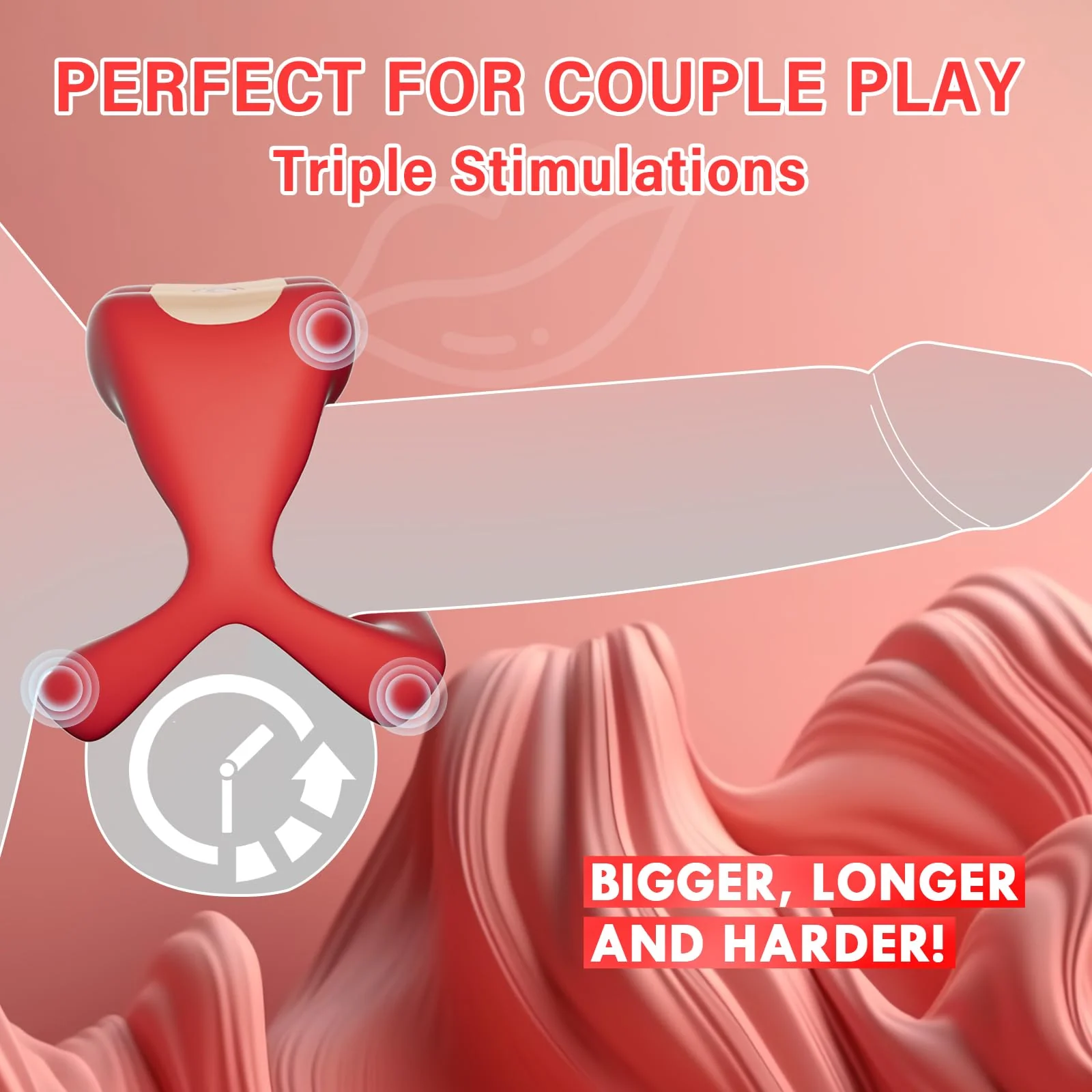 Vibrating Cock Ring with Mouth-Shaped Design & App Control - Image 3