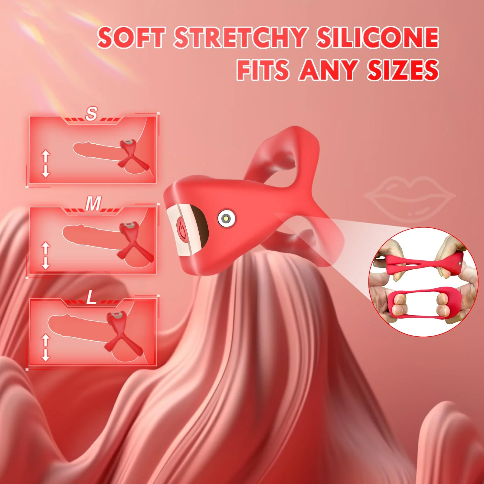 Vibrating Cock Ring with Mouth-Shaped Design & App Control - Image 4