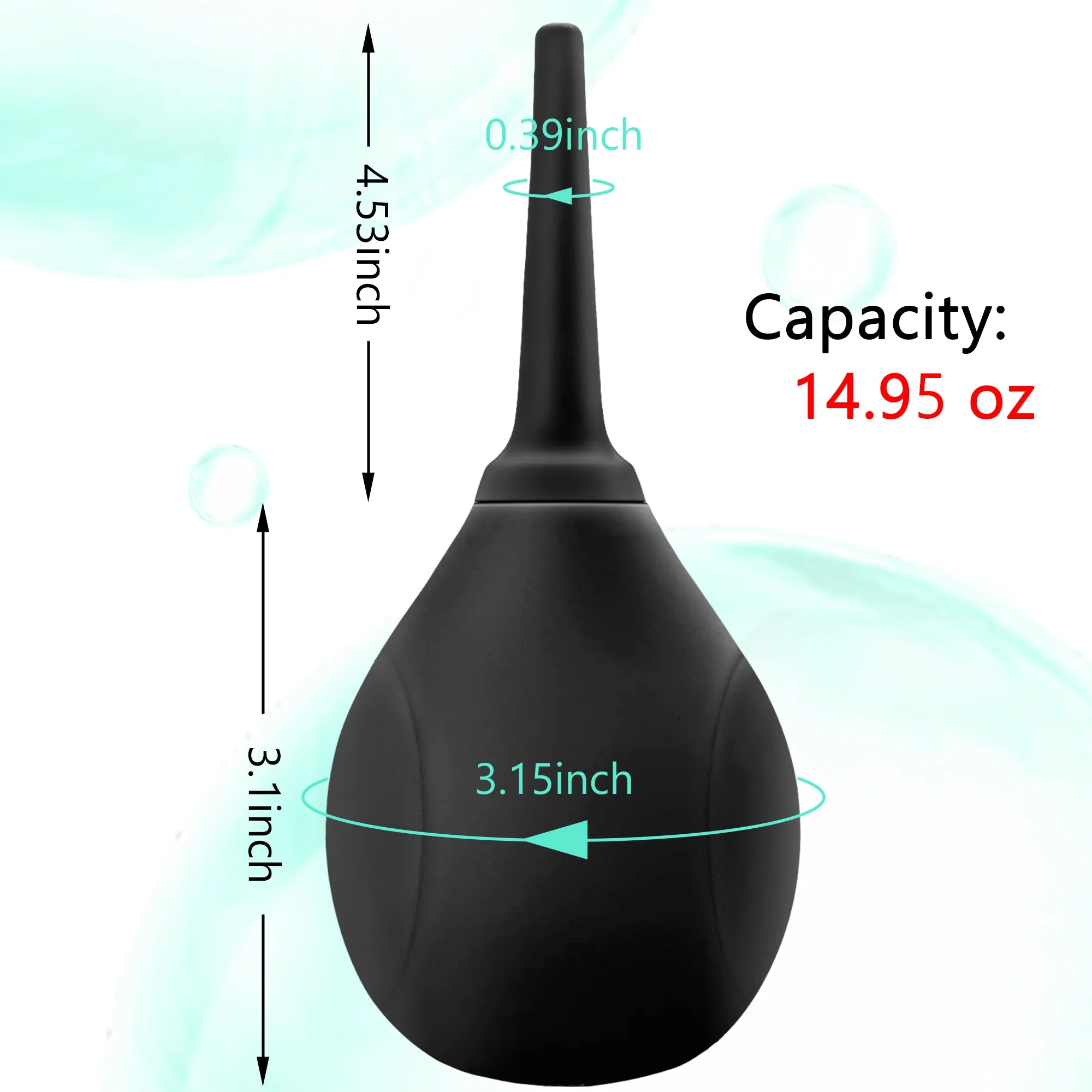 Starshine - Black Silicone Enema Bulb with Soft Nozzle - Image 6
