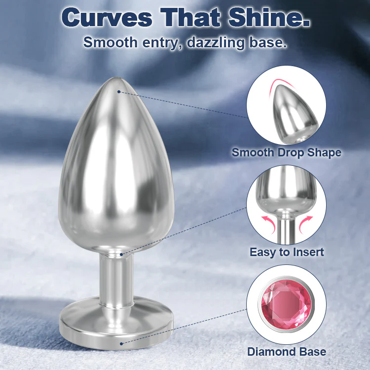 Diamond Base Metal Anal Plug Set (3 Pieces) - Image 3