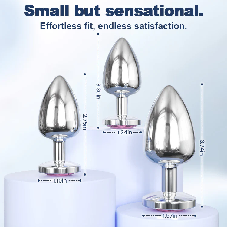 Diamond Base Metal Anal Plug Set (3 Pieces) - Image 6