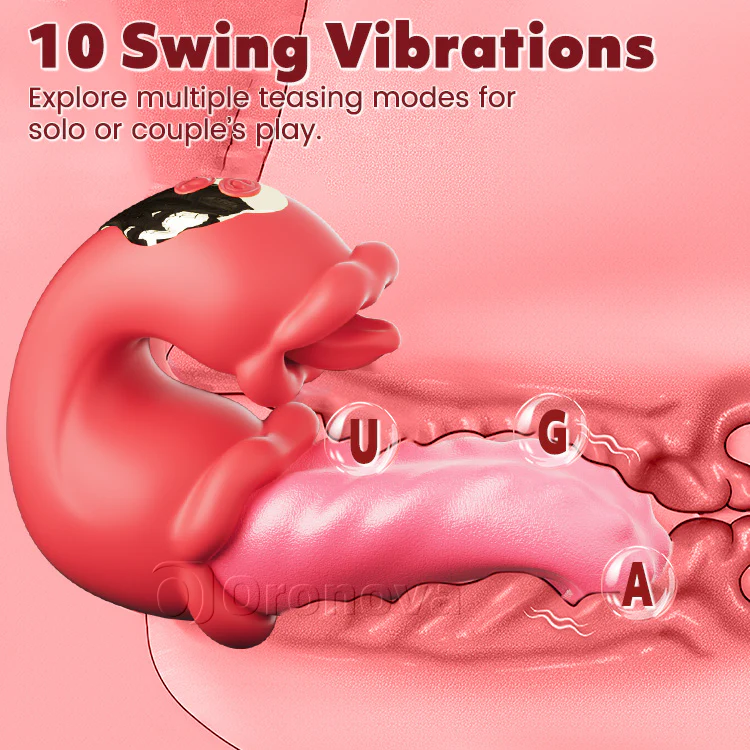 Twin Rose Thrusting G Spot Vibrator with Tongue Teasing & Vibrating - Image 5
