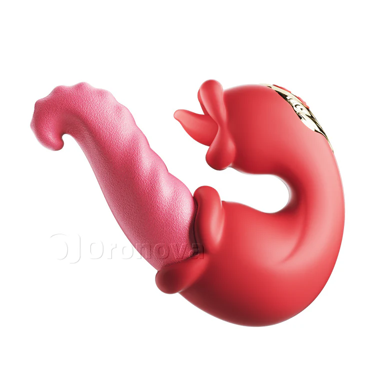 Twin Rose Thrusting G Spot Vibrator with Tongue Teasing & Vibrating - Image 9