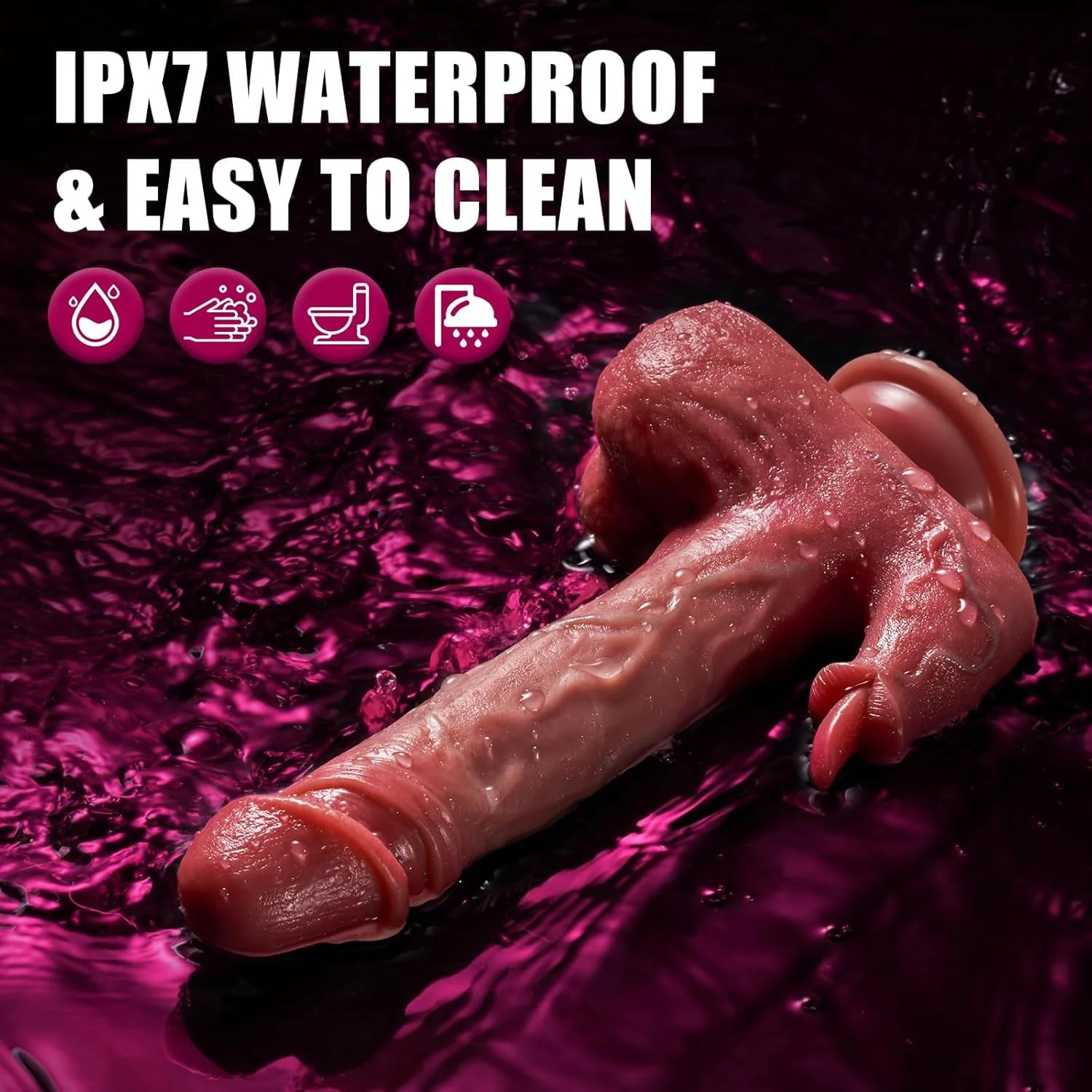 Dual-Vibration Mouth Dildo Vibrator - Lifelike Texture & Quiet Motor - Image 4