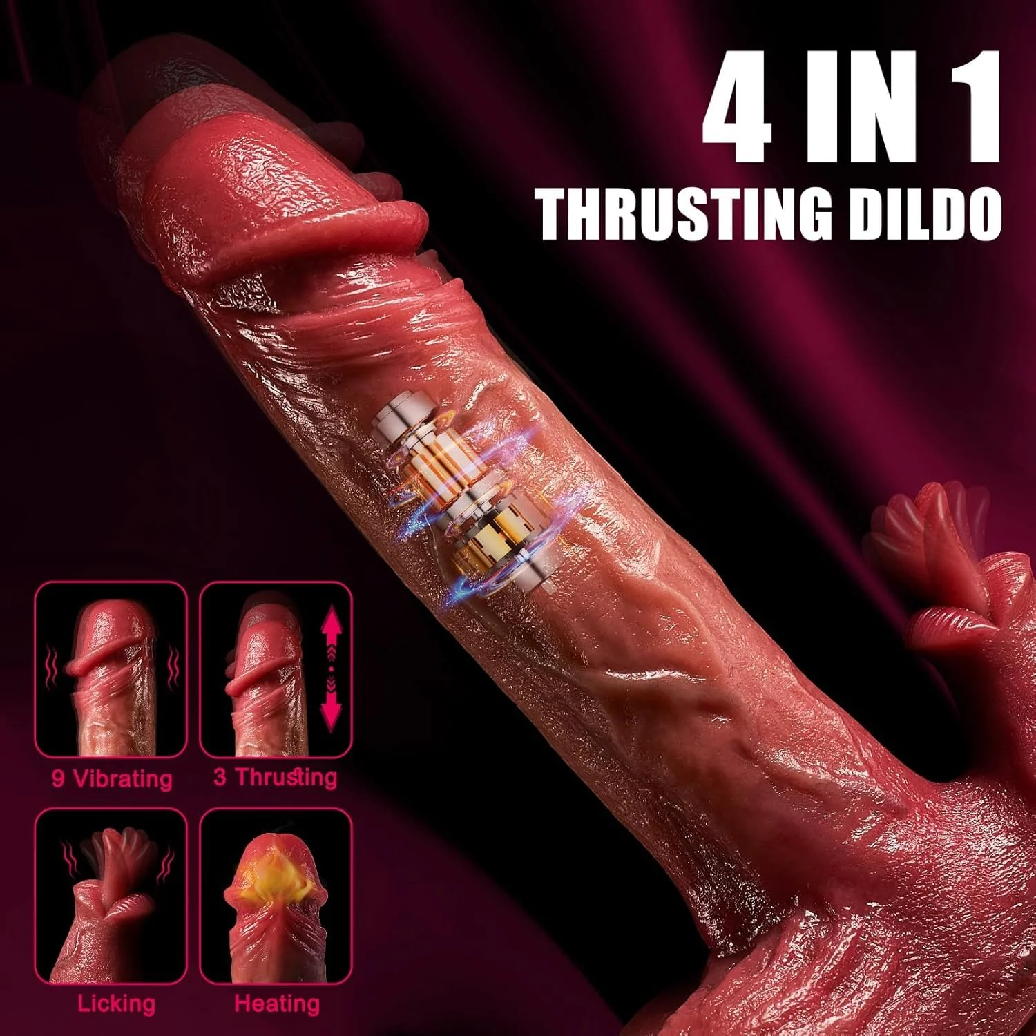 Dual-Vibration Mouth Dildo Vibrator - Lifelike Texture & Quiet Motor - Image 5
