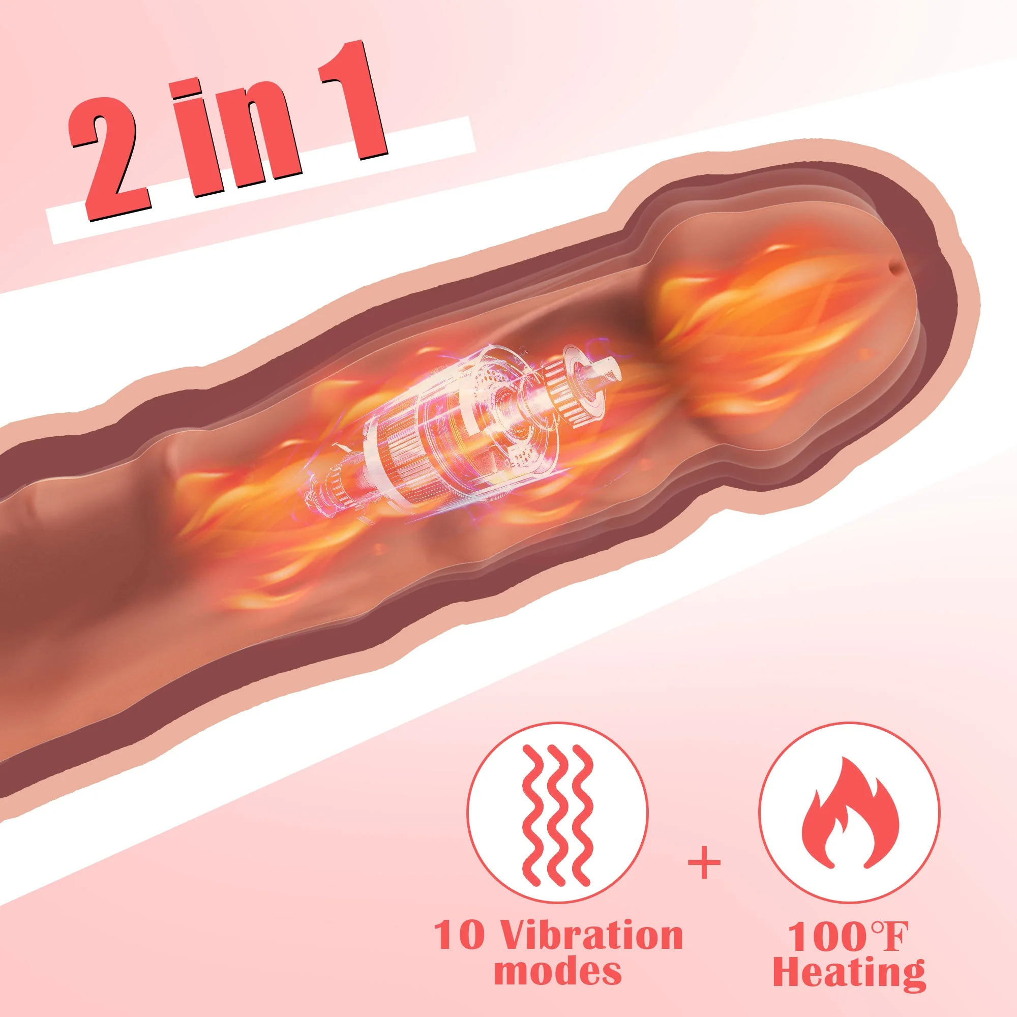 Thrusting Dildo Vibrator With Heating & Vibrating Functions - Image 4