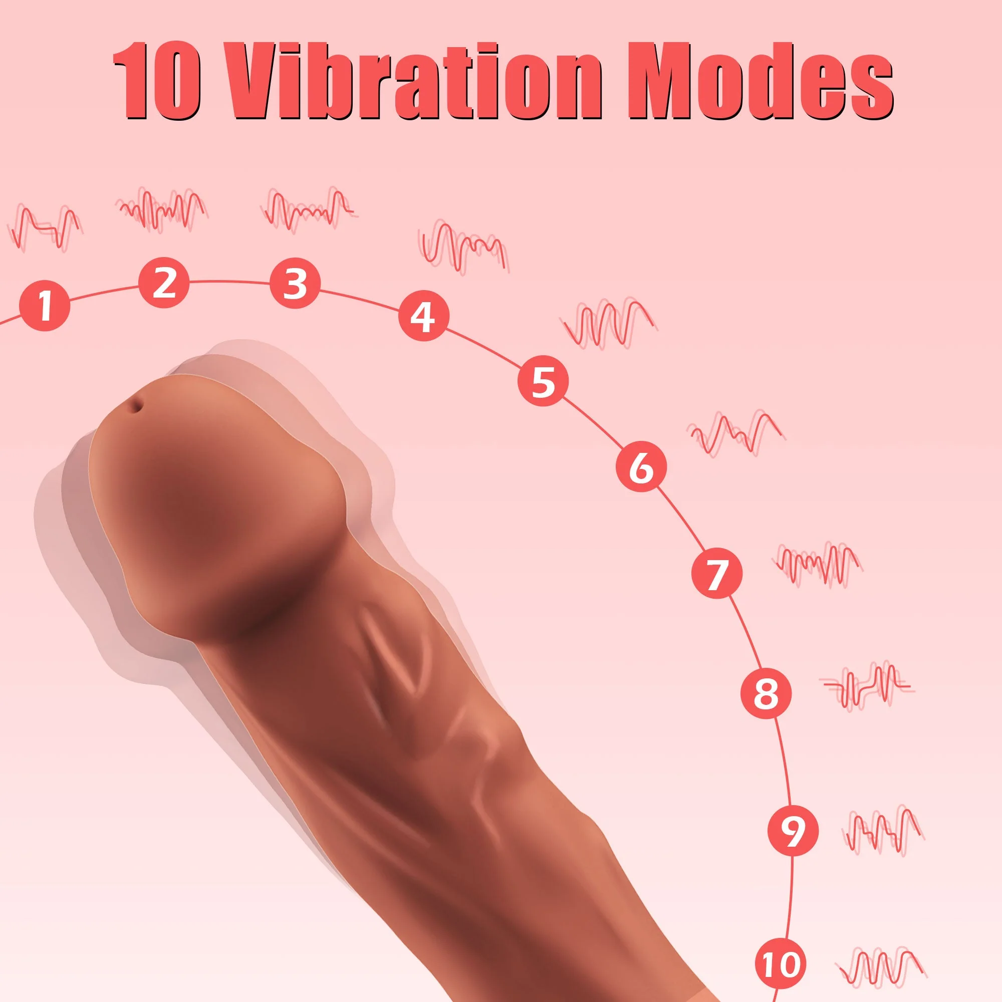 Thrusting Dildo Vibrator With Heating & Vibrating Functions - Image 6