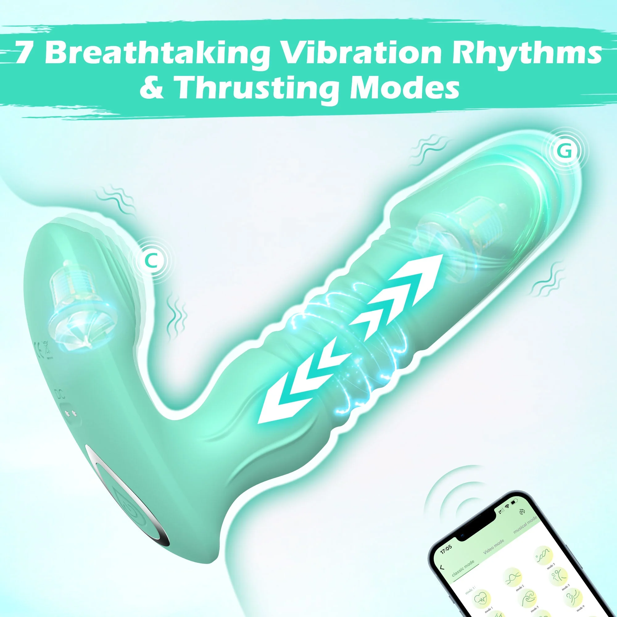 Dildo G Spot Vibrator with Thrusting Functions & Adjustable Design - Image 3
