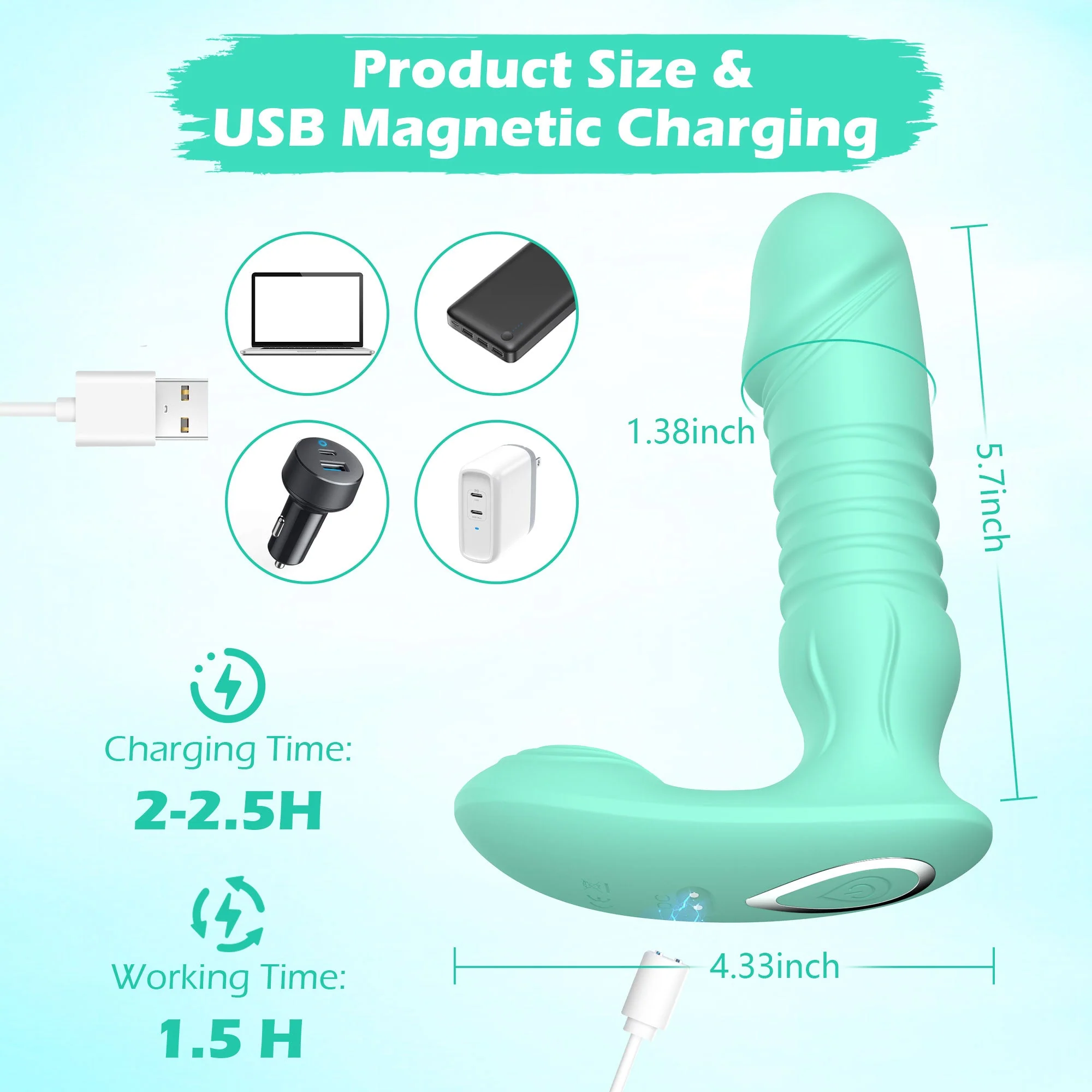 Dildo G Spot Vibrator with Thrusting Functions & Adjustable Design - Image 7