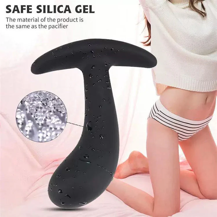 Flared Base Silicone Curved Tip Butt Plug Set (3 Pieces) - Image 4