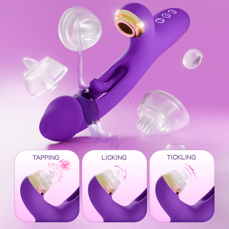 G spot Vibrator with Interchangeable Silicone Sleeves for Tapping, Tickling, and Licking Functions - Image 8