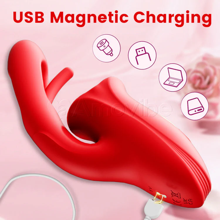 Flapping G Spot Vibrator with Vibrating & Kissing Tongue - Image 5