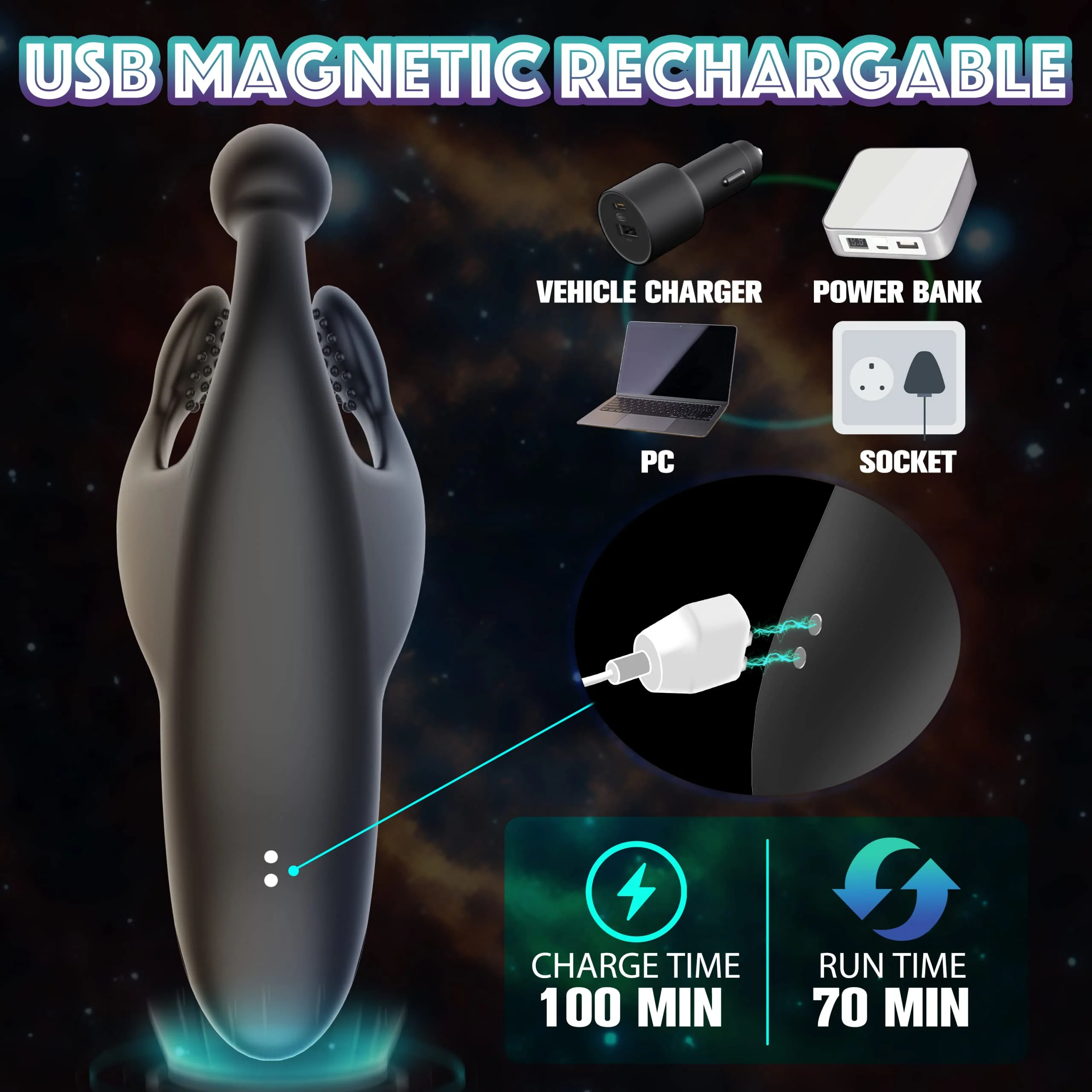 Penis Vibrator with Flaps & Vibration - Image 3