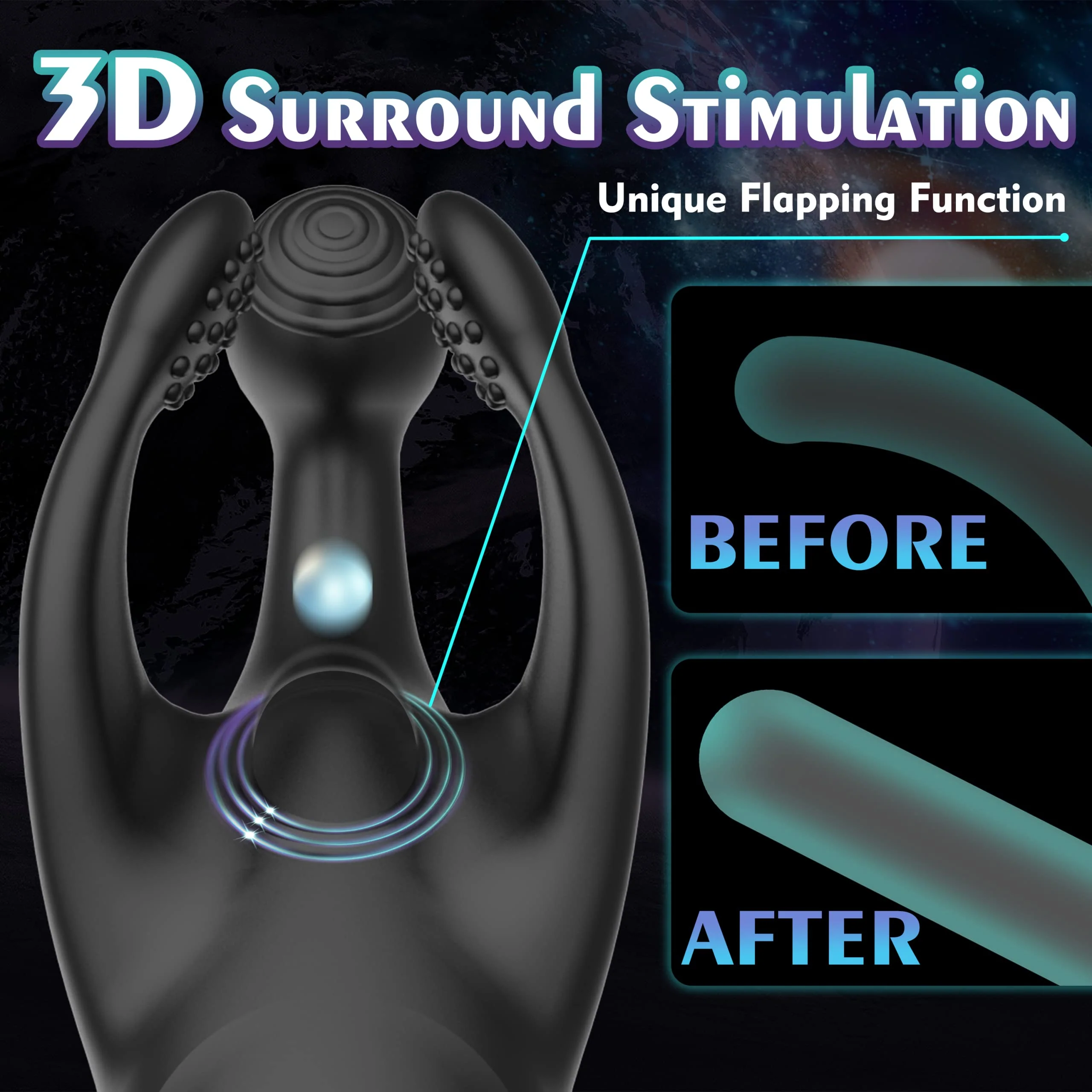 Penis Vibrator with Flaps & Vibration - Image 4