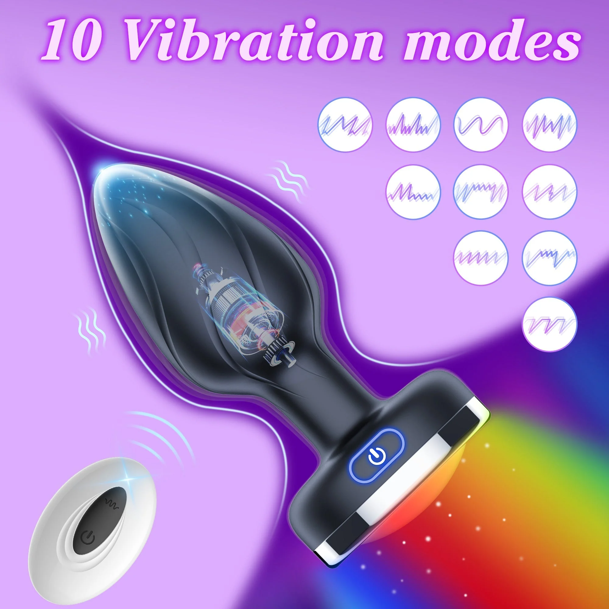 LED Anal Plug with Vibrational Options - Image 5