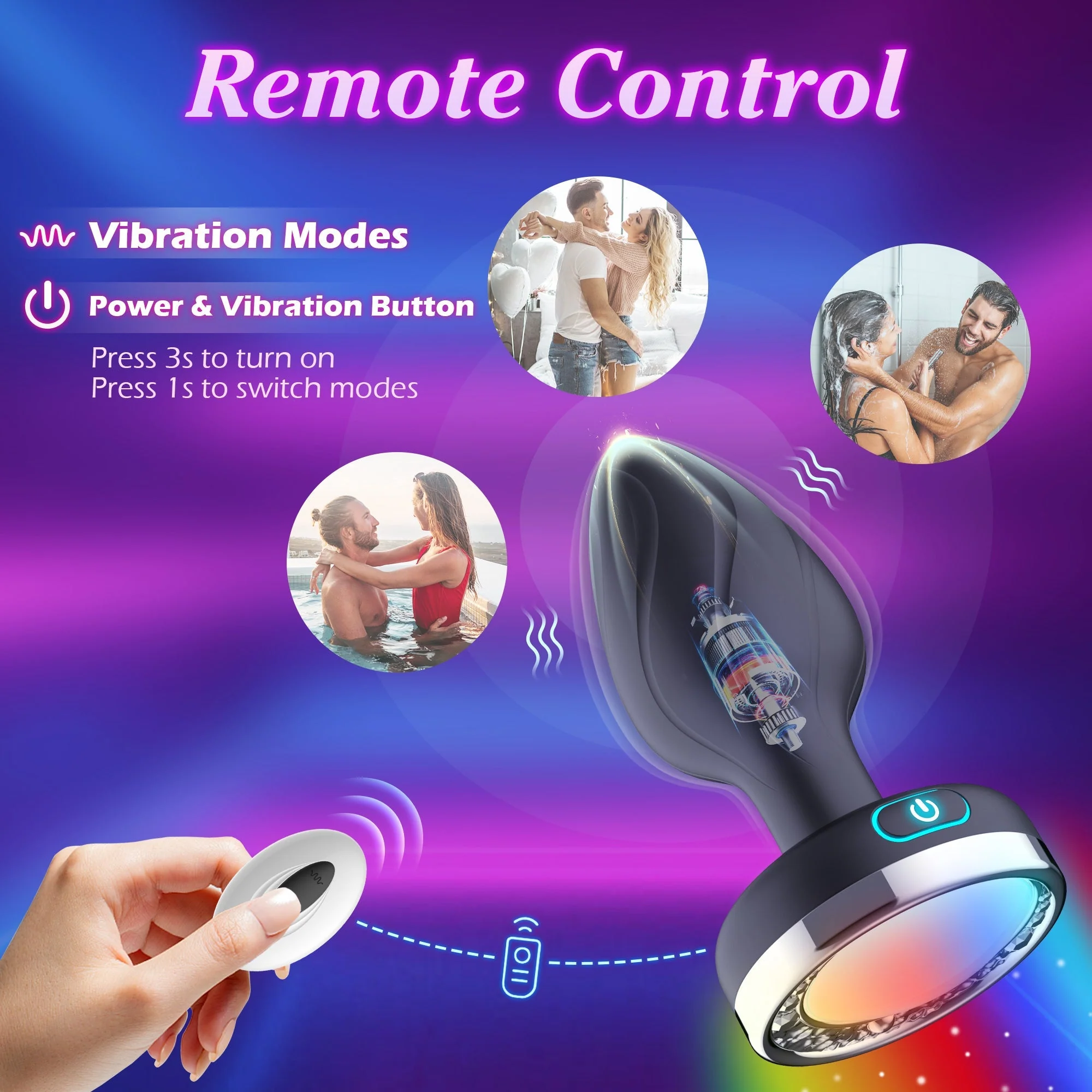 LED Anal Plug with Vibrational Options - Image 8