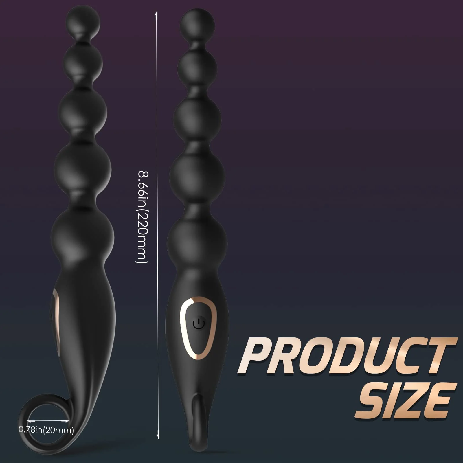Beads Anal Plug with Vibration - Image 3