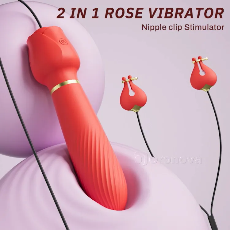 Mini Clit Vibrator with Nipple Clamps - Image 2