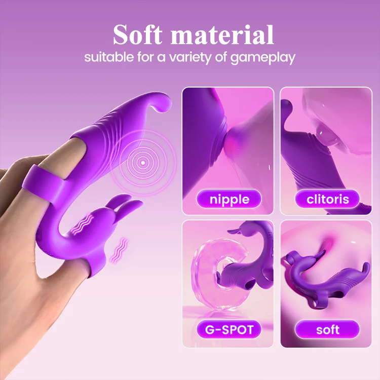 Rabbit Finger Vibrator for Women – Clitoral & Nipple Stimulator with G-Spot Massager - Image 3