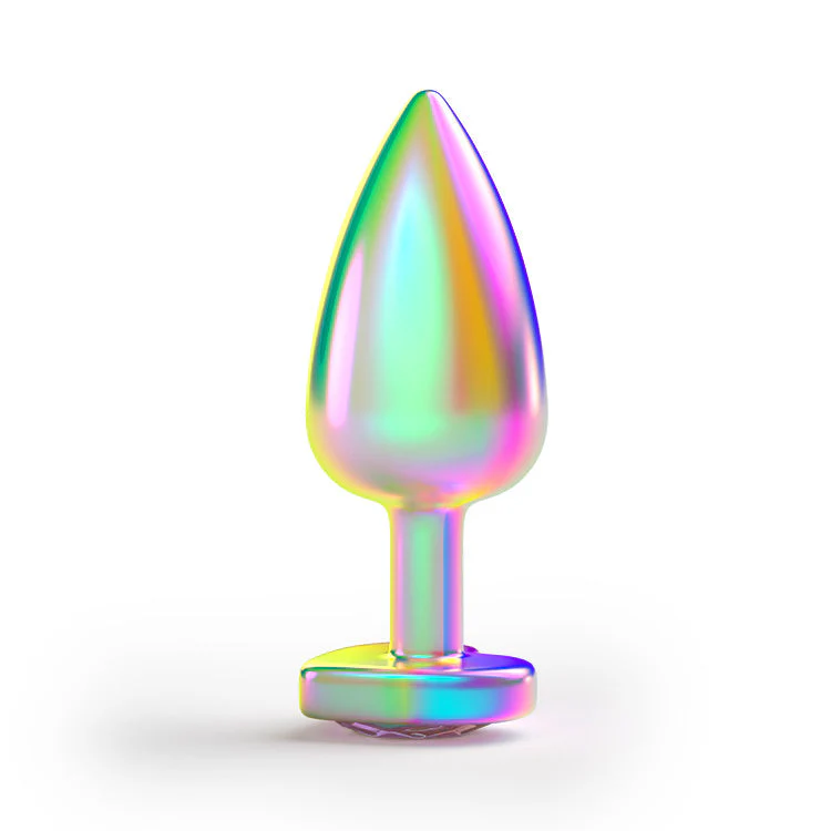 Rainbow Gemstone Metal Anal Butt Plug Set - Image 2