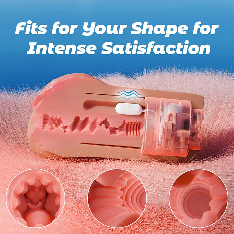 Realistic Deep Brown-Toned Masturbator with Suction and Vibration - Image 3