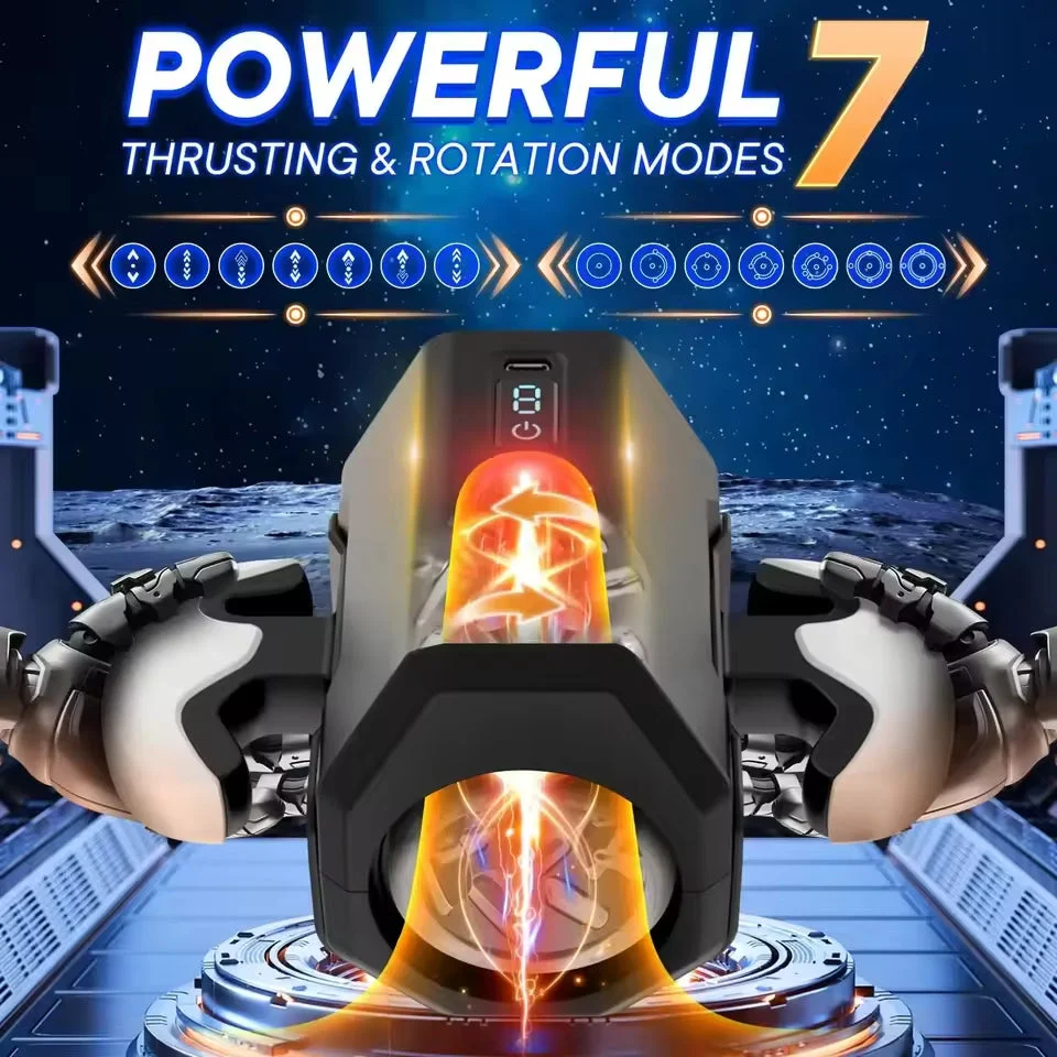 Rechargeable Male Masturbator – Open-Ended Stroker with Thrust & Rotation - Image 4