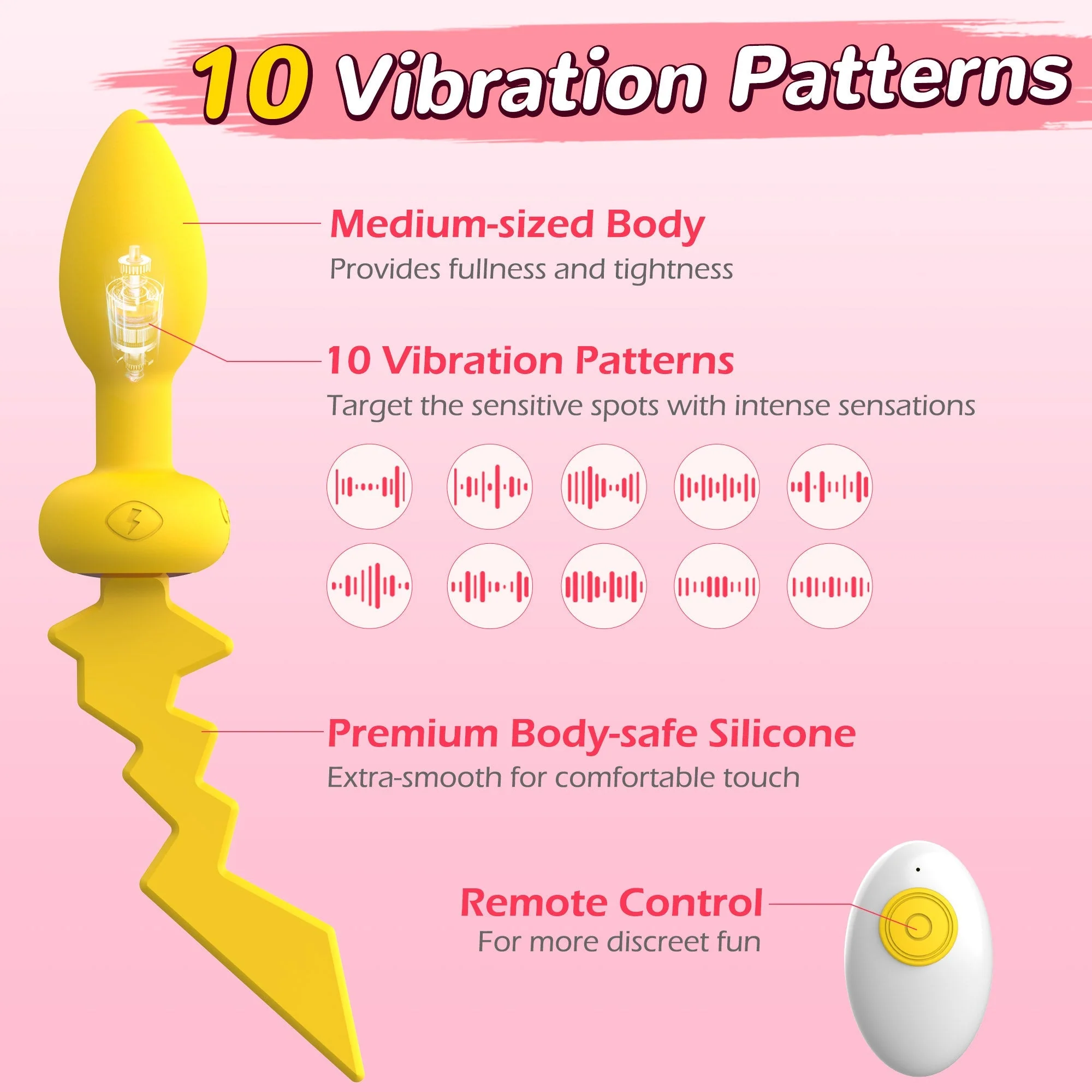 Remoted Vibrating Anal Plug - Image 4