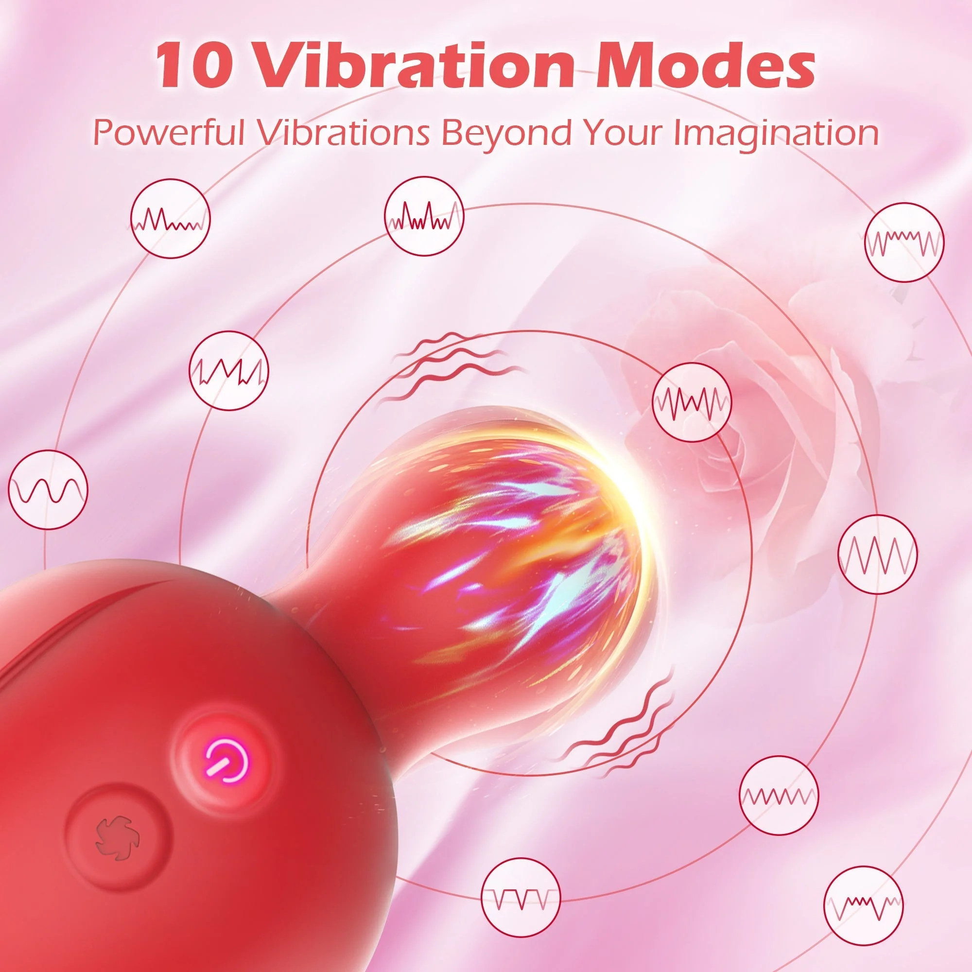 Rose Clitoral Vibrator with Licking & Vibrating Patterns - Image 3