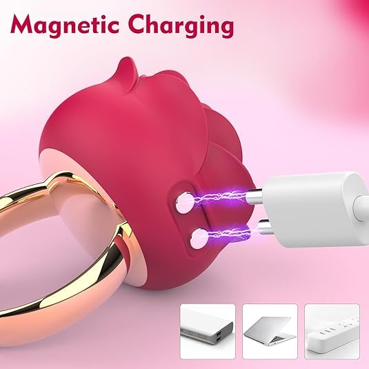 Rose Silicone Clitoral Vibrator – 10 Modes, USB Rechargeable - Image 3