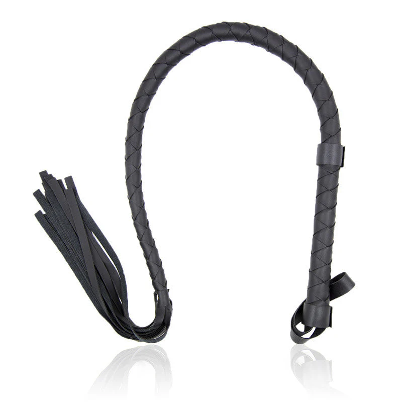 Sexy Black Leather Flogger with Nails & Tassels – BDSM Bondage Whip - Image 2
