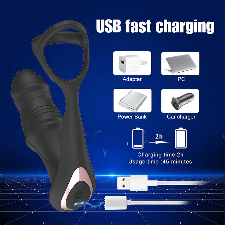 Swinging and Stretching Vibrating Anal Toy with Penis Ring - Image 7