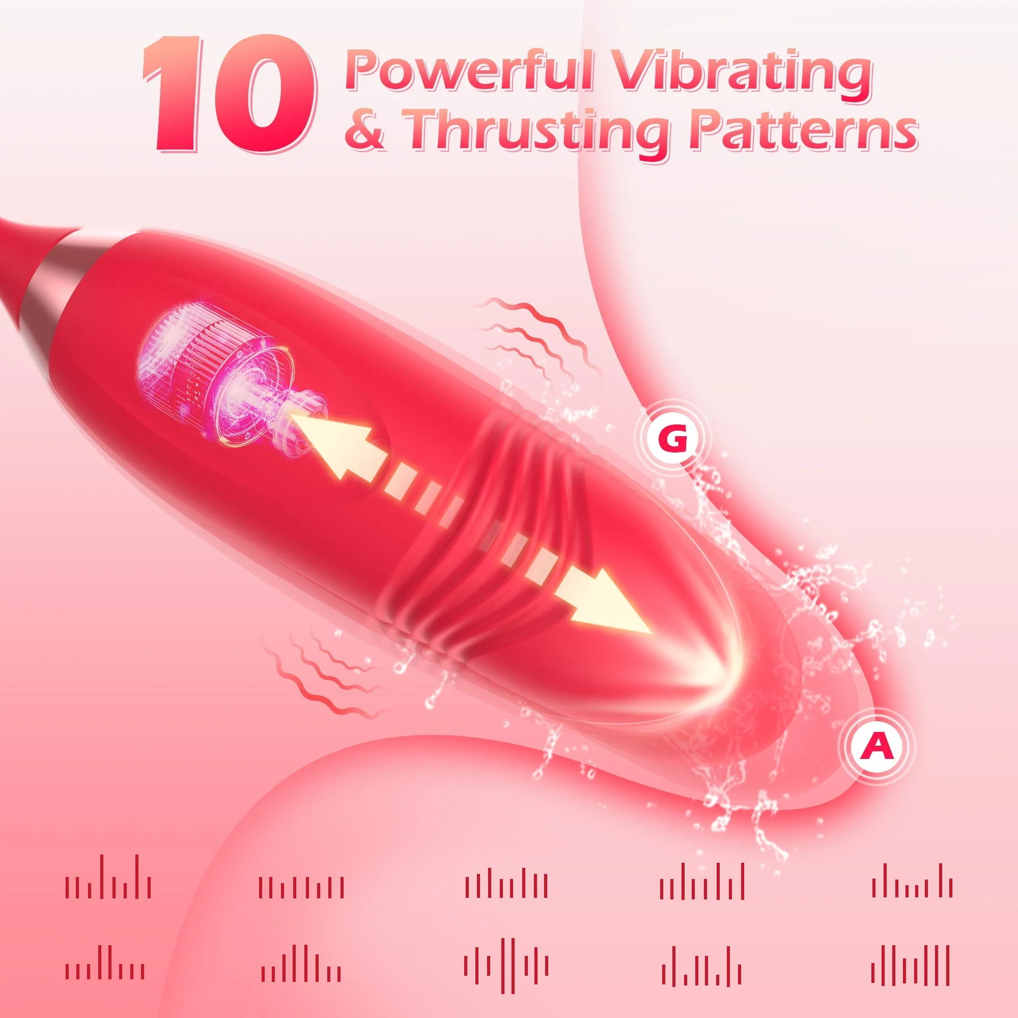 Vivienne- Tapping Rose Vibrator with Suction Patterns - Image 4