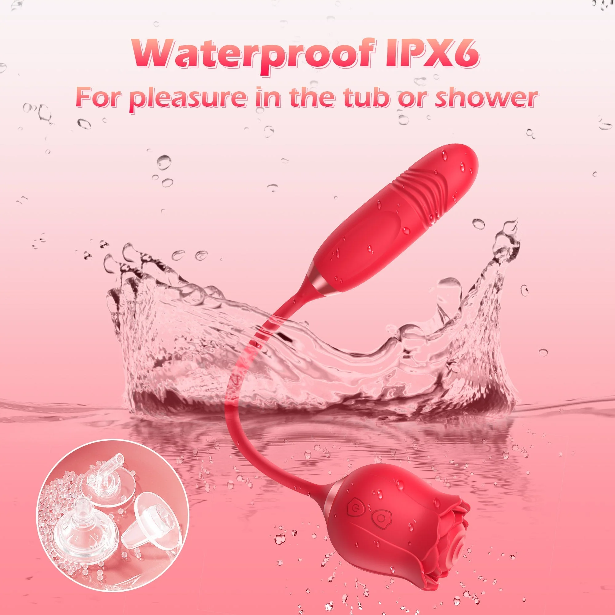 Vivienne- Tapping Rose Vibrator with Suction Patterns - Image 7