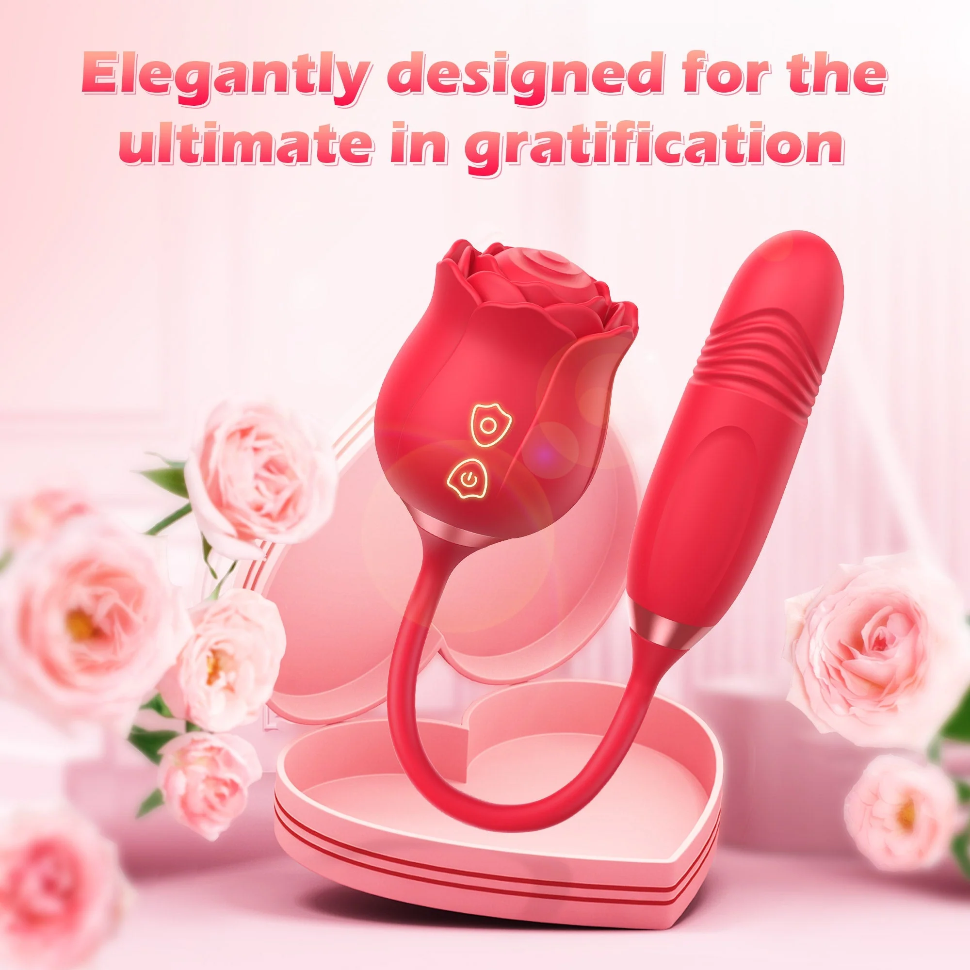 Vivienne- Tapping Rose Vibrator with Suction Patterns - Image 8