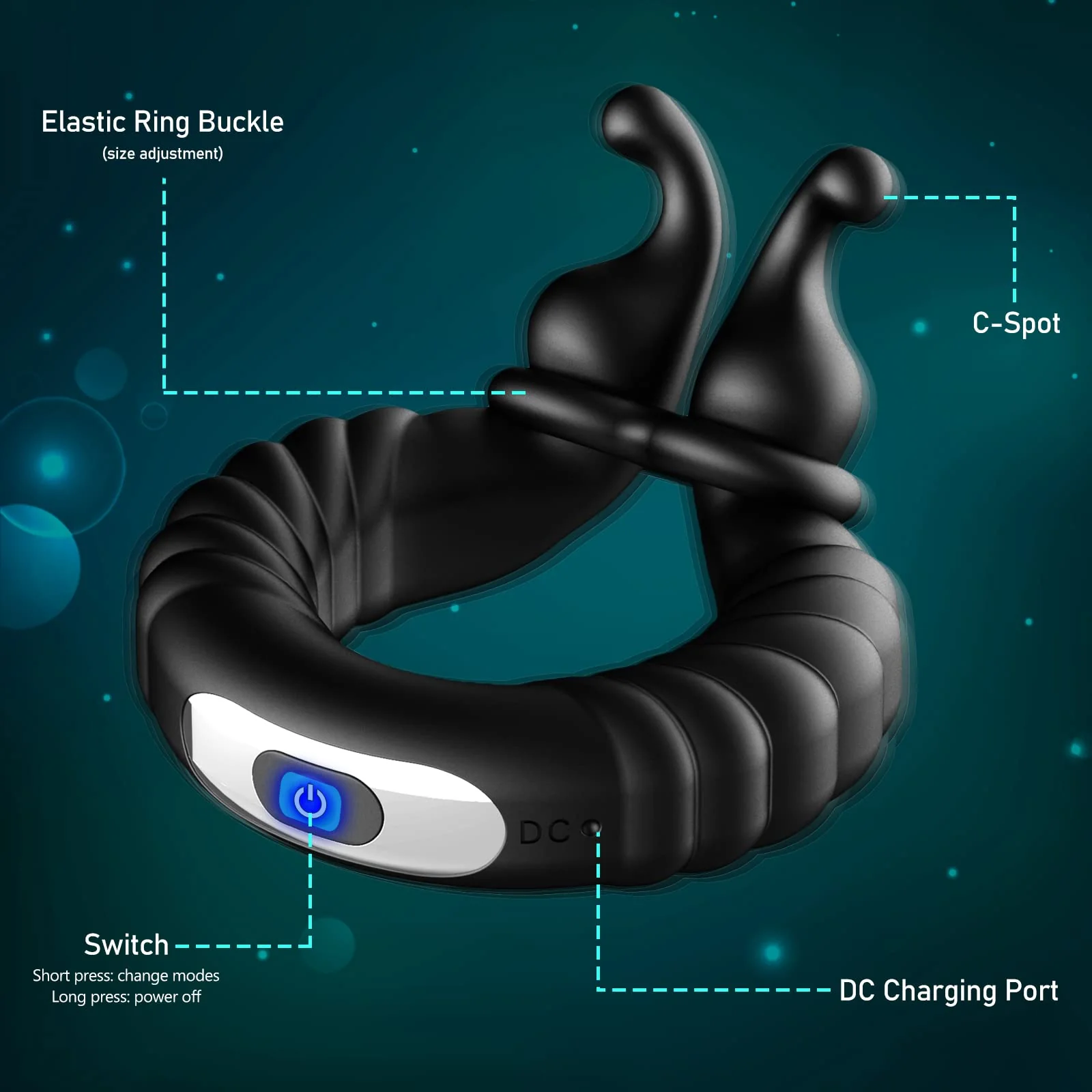 Elara - ThumbControlled Cock Ring with Nodules - Image 2