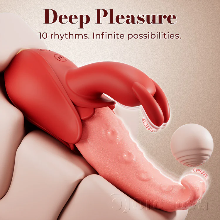 Tongue vibrator 10 modes, dual point stimulation, silent design - Image 4