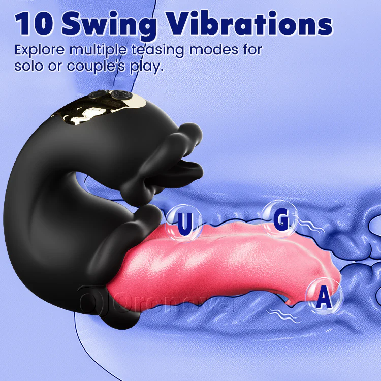 Twin Rose Thrusting G-Spot Vibrator with Licking Tongue & Vibration - Image 5