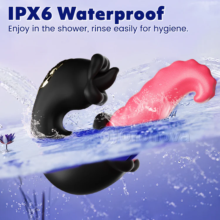 Twin Rose Thrusting G-Spot Vibrator with Licking Tongue & Vibration - Image 6
