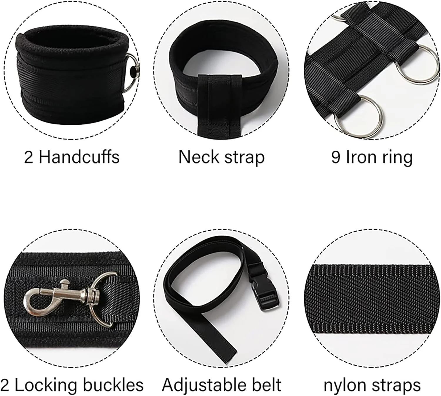 Ultimate bondage set with adjustable collar and handcuffs - Image 4